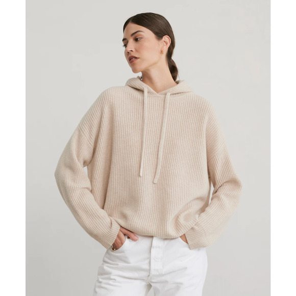 Jenni Kayne Cashmere Fisherman Hoodie L - Picture 1 of 15